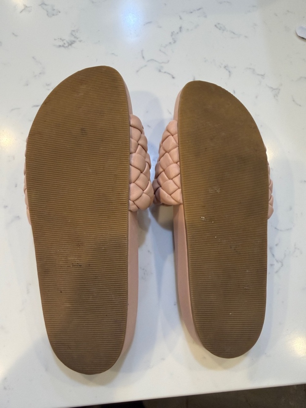 Leather Braided Slide Sandals - Blush. Loeffler Randall - Picture 6 of 7